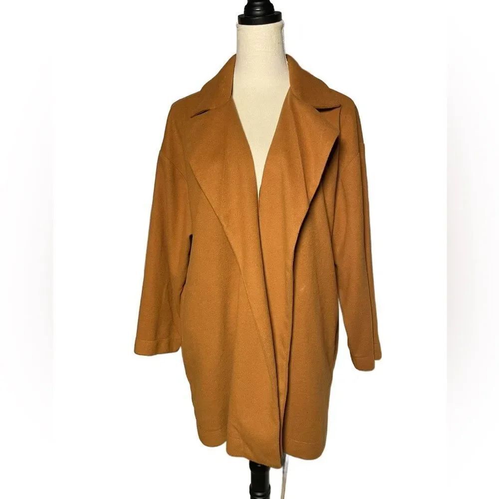 Fashion Nova Tan Camel Color Lightweight Lined Coat (Size: Medium)